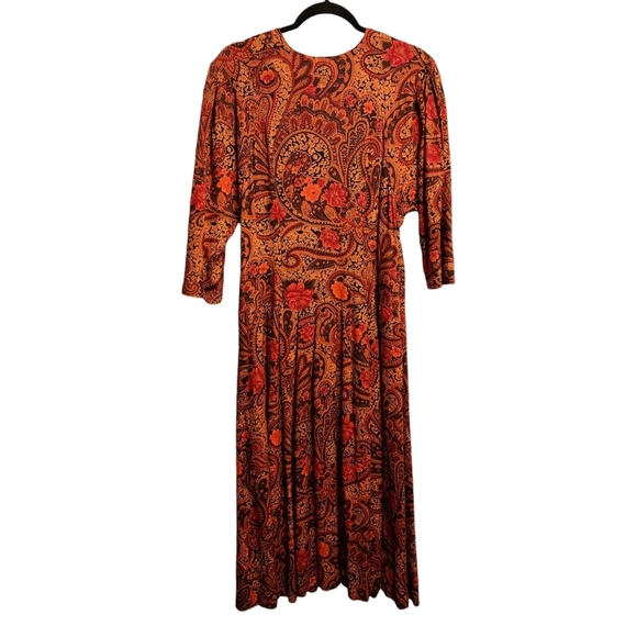 Vintage Floral Dolman Sleeve Midi / Maxi Dress - Picture 2 of 10